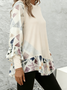 Casual Floral Crew Neck Long Sleeve T-shirt
