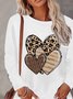 Casual Leopard Crew Neck Long Sleeve T-shirt