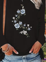 Casual Floral Crew Neck Long Sleeve T-shirt