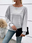 Casual Plain Crew Neck Long Sleeve T-shirt