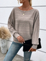 Casual Plain Crew Neck Long Sleeve T-shirt