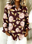 Shirt Collar Long Sleeve Valentine's Day Regular Loose Shirt For Women