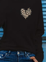Casual Leopard Crew Neck Long Sleeve T-shirt