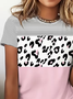 Casual Abstract Crew Neck Short Sleeve T-shirt