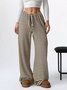 Women Striped Long Elastic Waist Pants Casual Spring/Fall Trousers