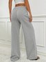 Women Striped Long Elastic Waist Pants Casual Spring/Fall Trousers