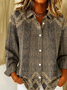 Shirt Collar Regular Sleeve Long Sleeve Abstract Buckle Regular Loose Button Up Shirt Shirt For Women