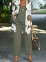 Women Floral Two-Piece Set Daily Long Sleeve Casual Spring/Fall Multi-Piece Set Matching Set