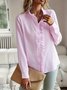 Long Sleeve Striped Regular Loose Shirt For Women