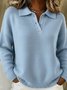 Women Plain Long Sleeve Comfy Casual Sweater