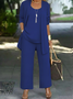 Women Plain Two-Piece Set Daily Long Sleeve Casual Spring/Fall Multi-Piece Set Matching Set