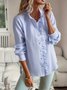 Long Sleeve Striped Regular Loose Shirt For Women