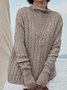 Long Sleeve Woven Turtleneck Sweater