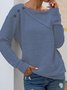 Buttoned Solid Long Sleeve Cotton-Blend Topknitwear & Tunic Sweater Knit Jumper