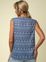 Vintage Sleeveless Geometric Printed Boho Casual Vest Tops