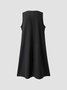 Women's Casual Plain V-neck Sleeveless Dress