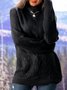 Casual Long Sleeve Turtleneck Tunic Sweater Knit Jumper