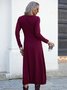 Casual Long Sleeve Round Neck Plus Size Dress