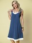 Vintage Boho Holiday Sleeveless Vintage U-Neck Casual Knitting Dress