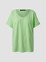 Women Summer V neck Loose T Shirt Top