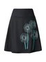 Plus Size Vintage Cotton-Blend Floral Skirt