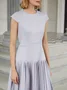 Regular Fit Round Neck Elegant Weaving Dress