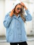 Two-pieces Long Sleeve Shift Denim Outerwear Sets