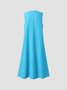 Women's Casual Plain V-neck Sleeveless Dress