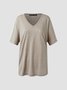 Women Summer V neck Loose T Shirt Top