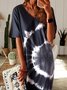 Ombre/tie-Dye Short Sleeve Knitting Dress