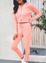 New Women Chic Vintage Sports Comfortable Hoodie Casual Shift Two Piece Sets