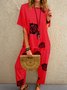 New Women Chic Plus Size Vintage Holiday Comfortable Home Casual Basic Suits