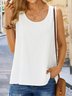 Sleeveless Cotton-Blend T-shirt