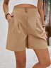 Casual Plain Natural Shorts