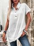 Shirt Collar Short Sleeve Plain Regular Regular Fit Shirt For Women