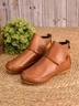 Women Casual Green Daily Adjustable Soft Leather Booties