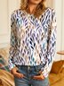 Geometric Printed Casual Long-sleeve T-shirt