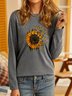 Sunflower Long sleeve Crew Neck T-Shirt