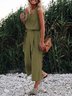 Sleeveless V Neck Casual Straps Jumpsuit Rompers