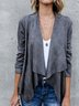 V Neck Casual Faux Suede Loose Cardigans