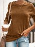 Women Vintage Pullover Casual Round Neck Tops