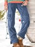 Solid Color Pocket Women Overalls Casual Pants