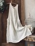 Vintage Plain Sleeveless Casual Dress