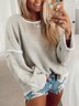 Simple Solid Round Neck Sweater