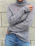 Turtleneck Solid Casual Tunic Sweater Knit Jumper
