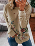 Long Sleeve Casual Floral Tunic Sweatshirt