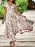 Polyester Fibre Loose Vacation Floral Dresses