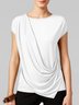 Casual Short Sleeve Solid T-shirt