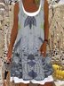 Sleeveless Printed Casual Knitting Dress