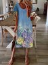 New Women Plus Size Vintage Floral Boho Holiday Casual Shift Knitting Dress